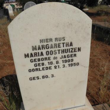 OOSTHUIZEN Margaretha Maria nee de JAGER 1909-1950