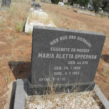 OPPERMAN Maria Aletta nee van DYK 1898-1963