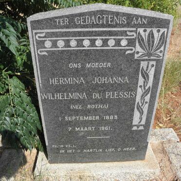 PLESSIS Hermina Johanna Wilhelmina, du nee BOTHA 1883-1961