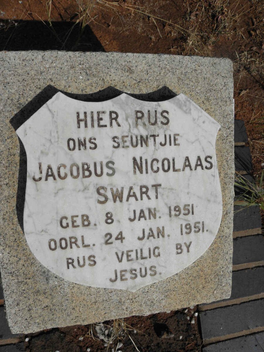 SWART Jacobus Nicolaas 1951-1951