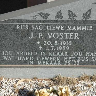 VOSTER J.F. 1916-1989