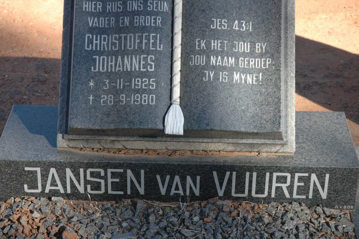 VUUREN Christoffel Johannes, Jansen van 1925-1980