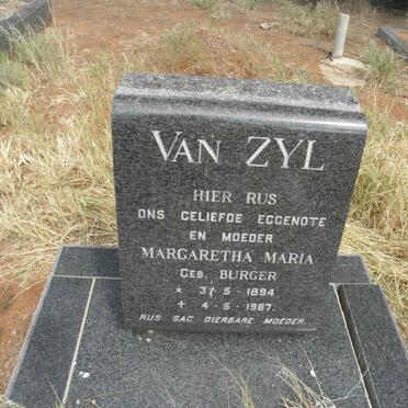 ZYL Margaretha Maria, van nee BURGER 1894-1967