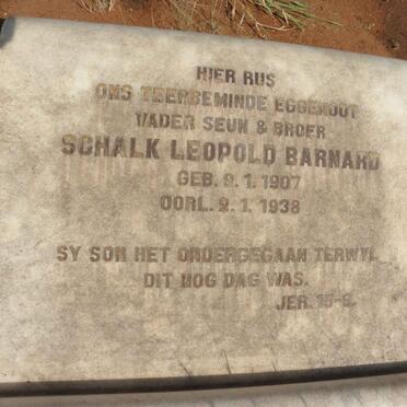 BARNARD Schalk Leopold 1907-1938