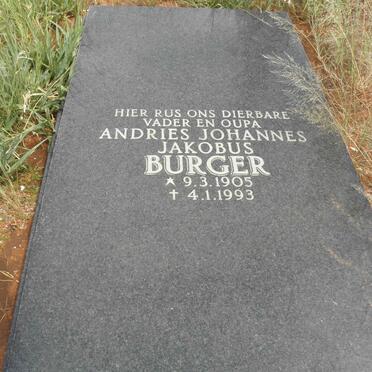 BURGER Andries Johannes Jakobus 1905-1993
