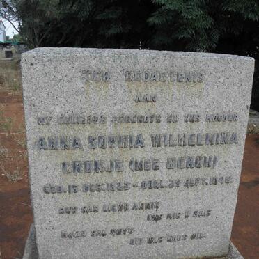 CRONJE Anna Sophia Wilhelmina nee BERGH 1922-1945