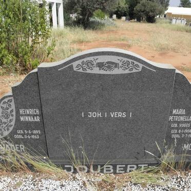 JOUBERT Heinrich Minnar 1895-1963 &amp; Maria Petronella VOGES 1904-1972