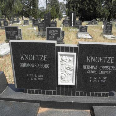 KNOETZE Johannes Georg 1909-1976 &amp; Hermina Christina CAMPHER 1911-2000