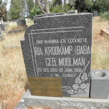 KROUKAMP Ria nee MOOLMAN 1928-1968 :: MOOLMAN Hester Maria nee de VOS 1896-1991