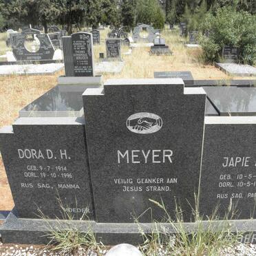 MEYER Japie A.H. 1915-1979 &amp; Dora D.H. 1914-1996