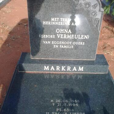 MARKRAM Ohna nee VERMEULEN 1968-1994