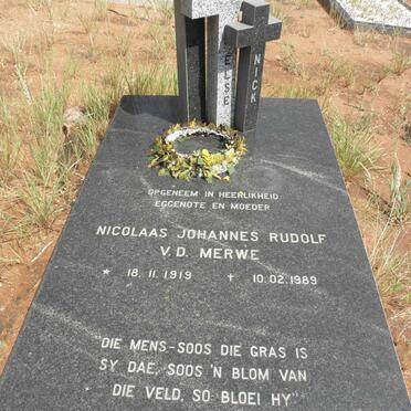 MERWE Nicolaas Johannes Rudolf, van der 1919-1989
