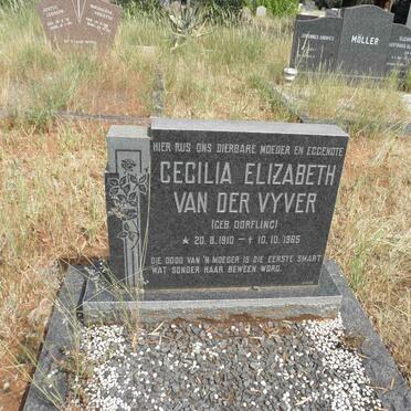 VYVER Cecilia Elizabeth, van der nee DORFLING 1910-1985