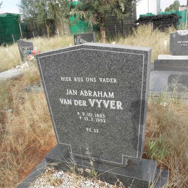 VYVER Jan Abraham, van der 1893-1992