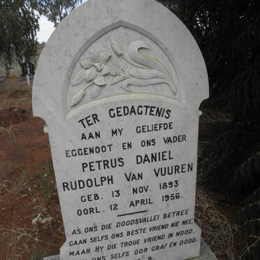 VUUREN Petrus Daniel Rudolph, van 1893-1956