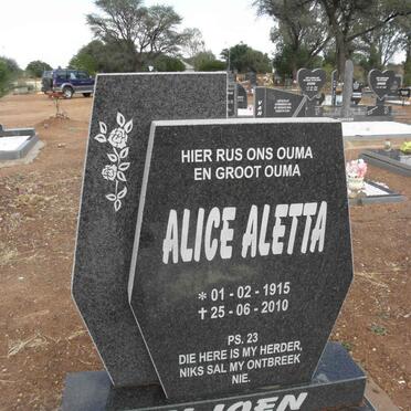 VILJOEN Alice Aletta 1915-2010