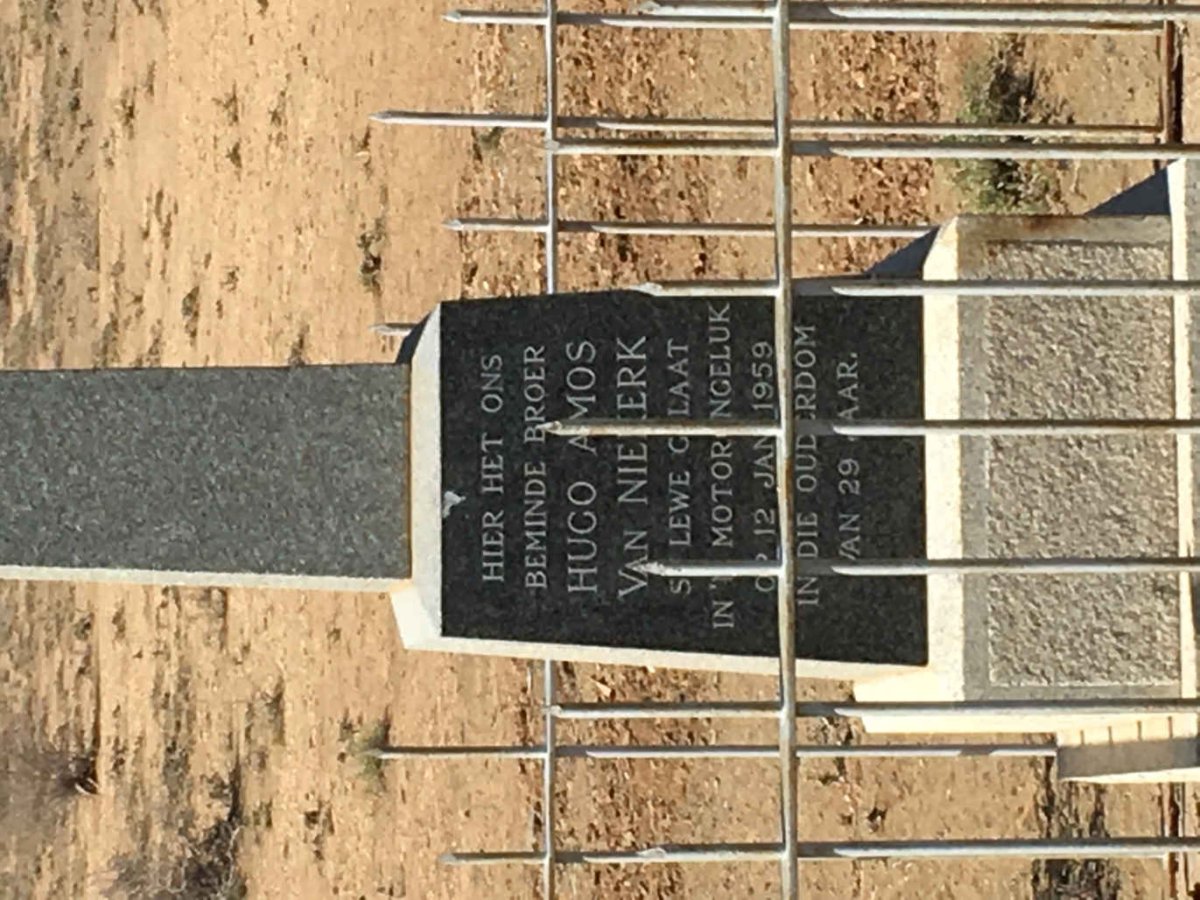 NIEKERK Hugo Amos, van -1959