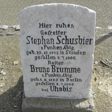 SCHUSBIER Stephan 1882-1906 :: BRUMME Bruno 1880-1906
