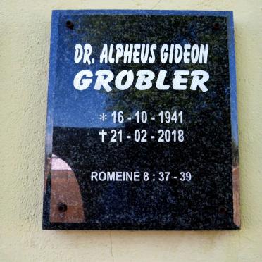 GROBLER Alpheus Gideon 1941-2018