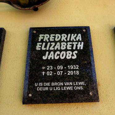 JACOBS Fredrika Elizabeth 1932-2018