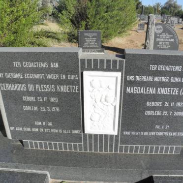 KNOETZE Gerhardus du Plessis 1920-1976 &amp; Magdalena SCHUTTE 1929-2009