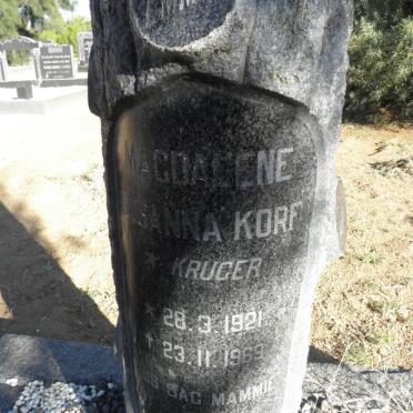 KORF Magdalene Susanna nee KRUGER 1921-1969