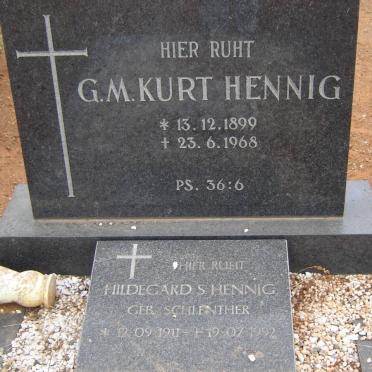 HENNIG G.M. Kurt 1899-1968 &amp; Hildegard S. SCHLENTHER 1911-1992