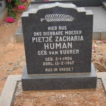 HUMAN Pietje Zacharia nee VAN VUUREN 1906-1967