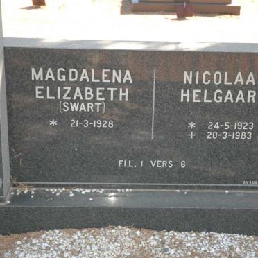 HONEY Nicolaas Helgaard 1923-1983 &amp; Magdalena Elizabeth SWART 1928-