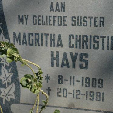 HAYS Magritha Christina 1909-1981