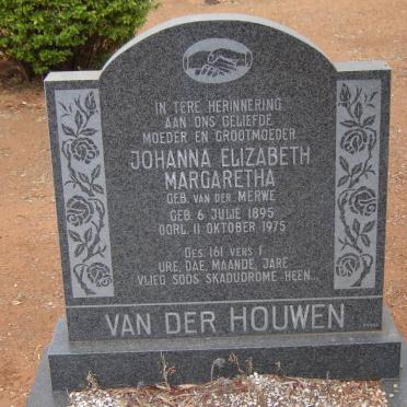 HOUWEN Johanna Elizabeth Margaretha, van der 1895-1975