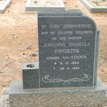 POTGIETER Johanna Isabella nee VAN STADEN 1903-1966