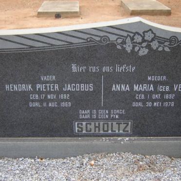 SCHOLTZ Hendrik Pieter Jacobus 1892-1969 &amp; Anna Maria VENTER 1892-1978