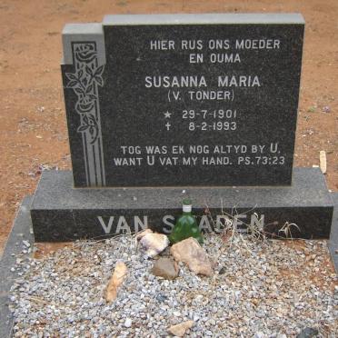 STADEN Susanna Maria, van nee V. TONDER 1901-1993