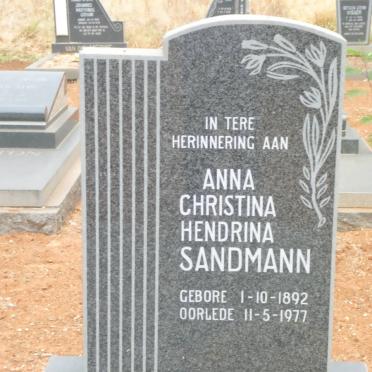 SANDMANN Anna Christina Hendrina 1892-1977