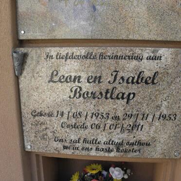 BORSTLAP Leon 1953-2011 &amp; Isabel 1953-2011