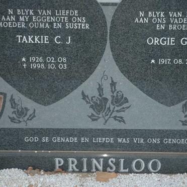 PRINSLOO G.D. 1917- &amp; C.J. 1926-1998