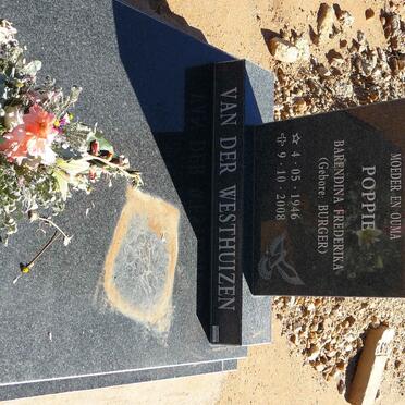 WESTHUIZEN Barendina Frederika, van der nee BURGER 1946-2008