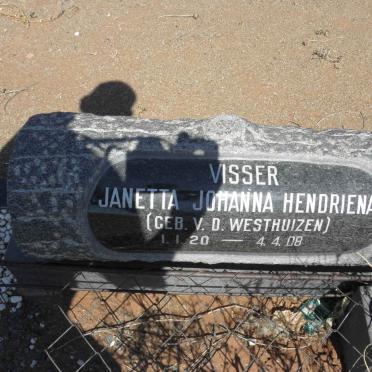 VISSER Janetta Johanna Hendriena nee V.D. WESTHUIZEN 1920-2008