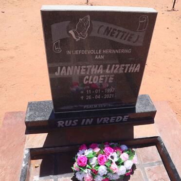 CLOETE Jannetha Lizetha 1997-2021