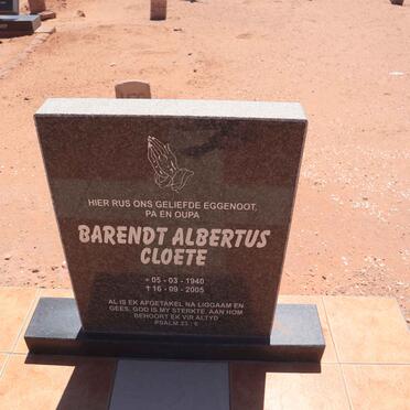 CLOETE Barendt Albertus 1940-2005