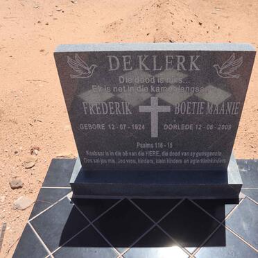 KLERK Frederik, de 1924-2009