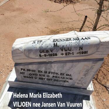 VILJOEN Helena Maria nee JANSEN VAN VUUREN 1928-1981