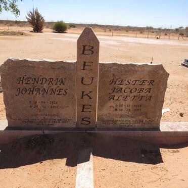 BEUKES Hendrik Johannes 1920-2010 & Hester Jacoba Alletta 1926-2011