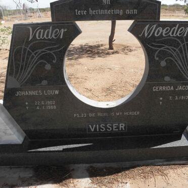 VISSER Johannes Louw 1902-1988 &amp; Gerrida Jacoba 1913-