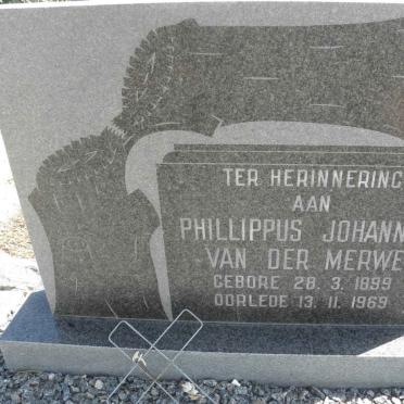 MERWE Phillippus Johannes, van der 1894-1969