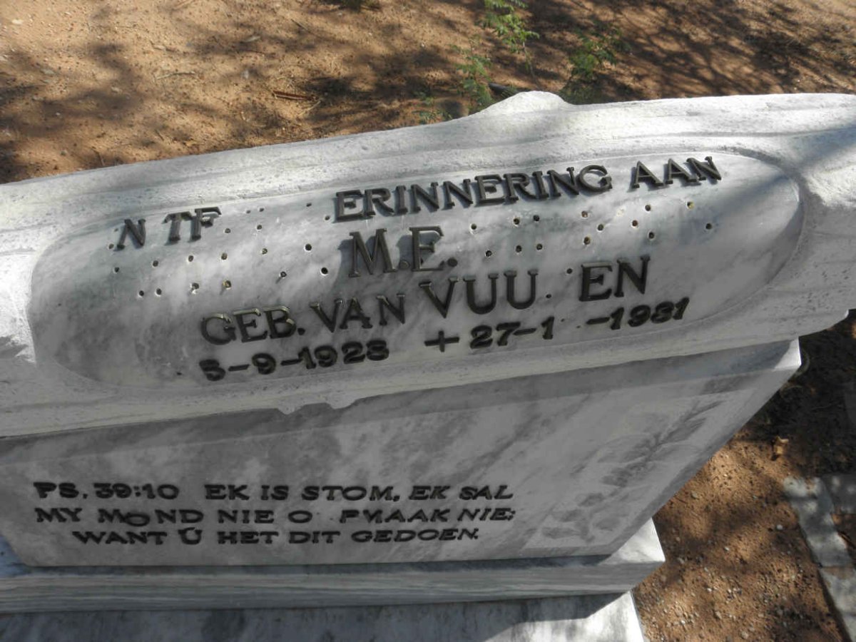 ? M E ? nee VAN VUUREN 1928-1981