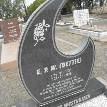 WESTHUIZEN E.P.W., van der 1933-2005
