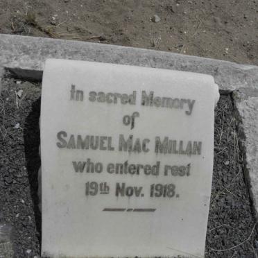 Mac MILLAN Samuel -1918