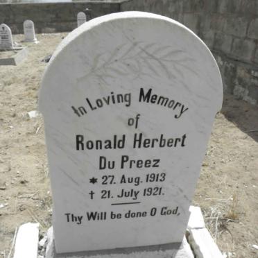PREEZ Ronald Herbert, du 1913-1921